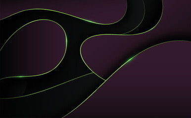 Fototapeta premium Abstract luxury style of smooth shape gradient blue template. Overlapping designed green line decoration artwork background with new tone color of purple. Vector illustration 