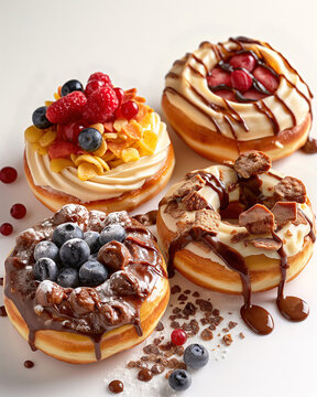 Donut Delight with Berries and Chocolate