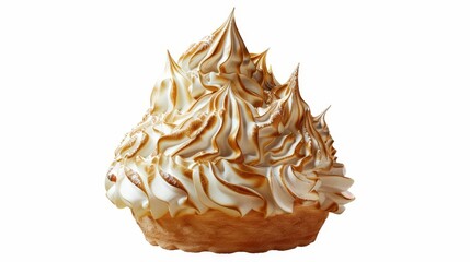 Obraz premium Mont Blanc with whipped cream isolated on white background realistic culinary masterpiece theme animation Split-complementary color scheme