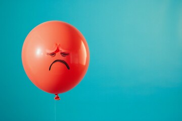 Depicting a  upset balloon is on top of a blue background image