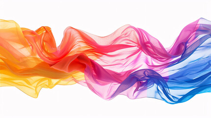 An artistic LGPTQ+ Pride flag depiction with a gradient of rainbow colors blending seamlessly on a stark white background, creating a striking contrast that emphasizes inclusivity and pride
