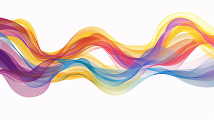 A creative illustration of the LGPTQ+ Pride flag with stylized, colorful stripes and abstract elements, set against a minimalistic white background, celebrating diversity and community spirit