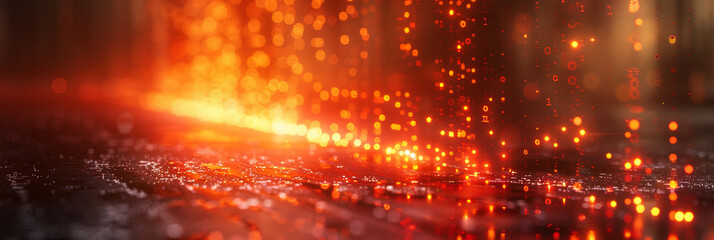 Obraz premium A bright orange background with a lot of small red dots