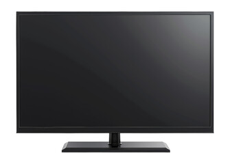 Modern flat screen monitor on a simple stand isolated on transparent background png