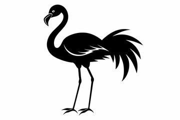 Obraz premium A flamingo bird silhouette black vector artwork illustration 