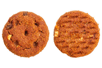 Chocolate cookies isolated on transparent background.