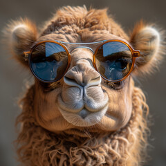 Camel wearing sunglasses