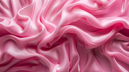Obraz premium Pink silk fabric with waves.