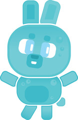 Water, rabbit, character, happy, face