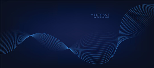 Abstract vector modern background with blue wavy lines and particles. Technology backdrop.
