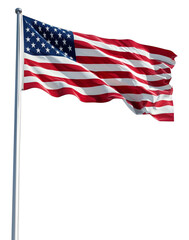Obraz premium American flag on pole isolated on transparent background png