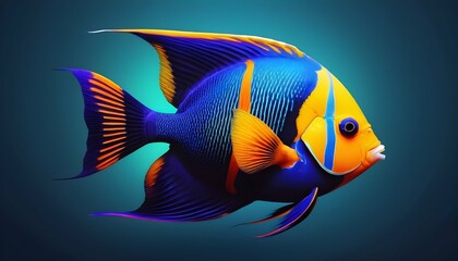 A angelfish icon with vibrant colors upscaled_3