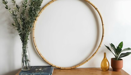 A bamboo hoop frame for a bohemian vibe