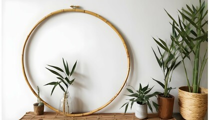 A bamboo hoop frame for a bohemian vibe upscaled_3