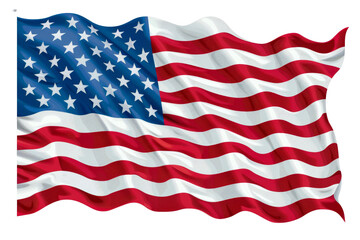 Waving American flag symbolizing freedom and patriotism isolated on transparent background png