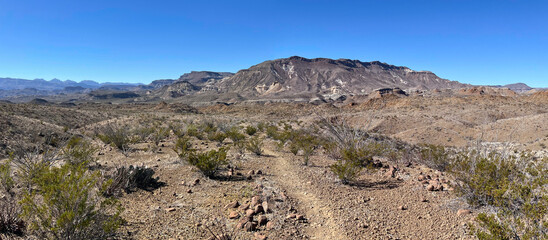 Desert mountain landscape in Big Bend Ranch State Park, Texas