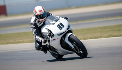 A motorcycle racer pushing their bike to the limit