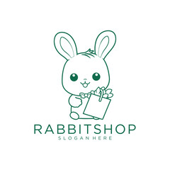 Rabbit and carrot logo vector illustration