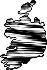 doodle freehand drawing of ireland map.