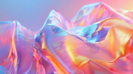 Obraz premium Holographic Abstract Wavy Background Design