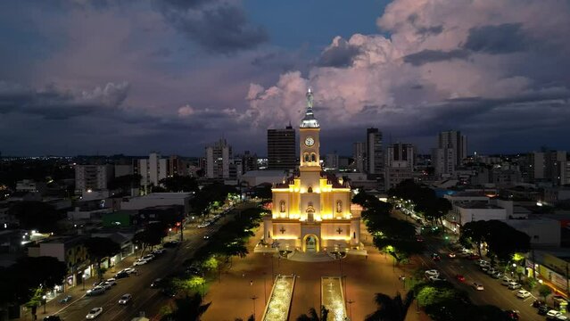 City of Apucarana, Paran&aacute;, Brazil during illuminated night.