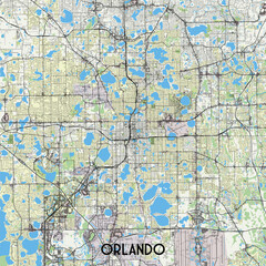 Orlando, Florida USA map poster art