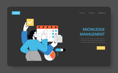 Knowledge Management concept. Vector illustration.