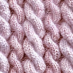 Close Up of Pink Knitted Texture. Generative AI