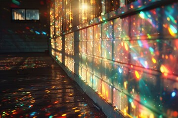 glittering light on a wall