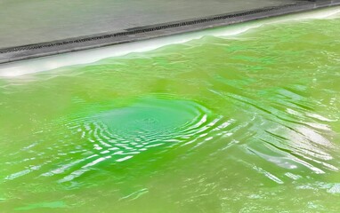 water flowing into the pool