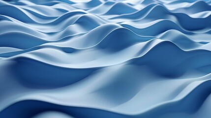 Fototapeta premium A three-dimensional render presents a mesmerizing blue wavy pattern, adding depth and movement to the abstract composition.