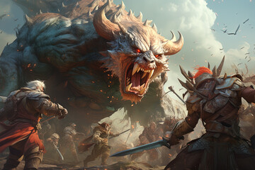 Epic battle against the beast.