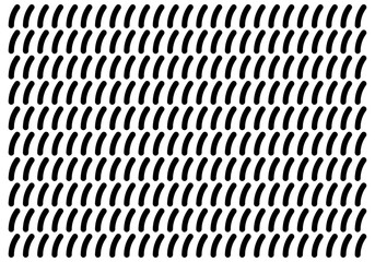 Patrón de líneas de pincel negro curvas en fondo blanco.