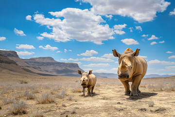A rhino in its natural habitat