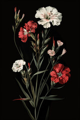 Artistic Compilation of Sweet William Botanical Illustrations