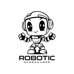 Robotic technology logo vector illustration