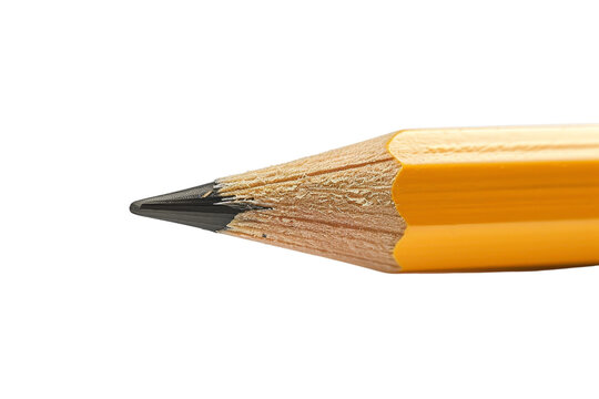 A close-up image of a sharpened yellow pencil against a black background.