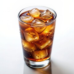 glass of cola with ice
