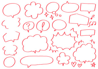 吹き出し素材集_赤マーカー