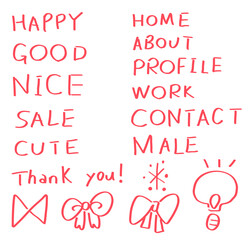 文字記号素材集_赤マーカー