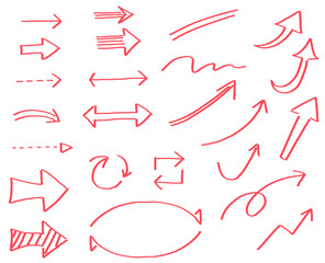 矢印素材集_赤ペン