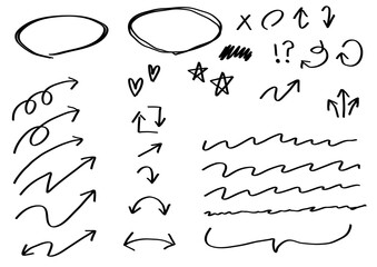 矢印記号素材集_黒ペン