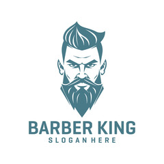 Man with beard, barber shop logo vector illustration