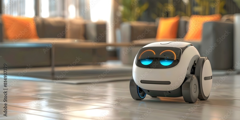 Poster ai robot with ar and 3d integration for enhanced user experience. concept ai robotics, augmented rea