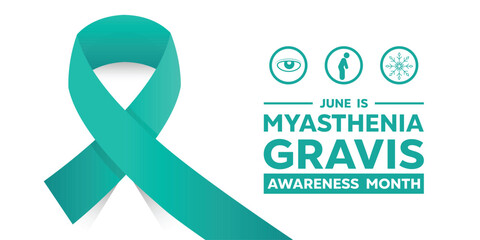 Myasthenia Gravis Awareness Month. Ribbon, people icon, eye and more. Great for cards, banners, posters, social media and more. White background.  