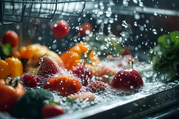 Fresh ripe vegetables and fruits from the organic © Jorge Ferreiro