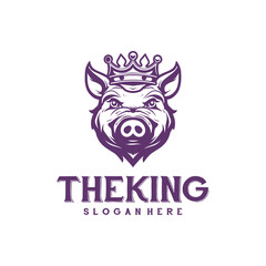 King boar logo vector illustration