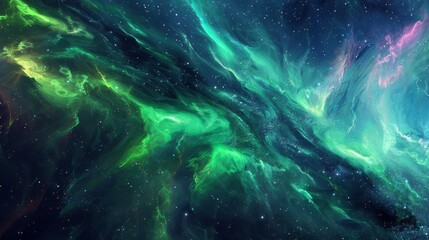 Vibrant northern lights celestial dance star-studded sky backdrop