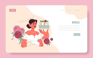 Bride concept. Flat vector illustration.