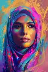 an illustration of charming abaric woman